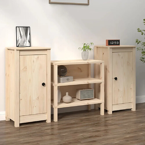 vidaXL Buffets 2 pcs 39x35x80 cm bois massif de pin