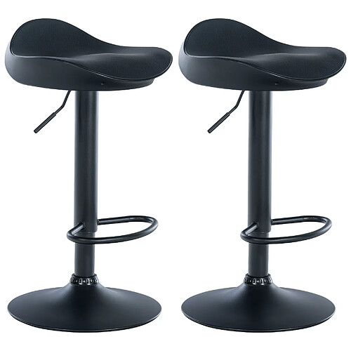 Decoshop26 Lot de 2 tabourets de bar synthétique et plastique noir assise ergnomique TDB10600