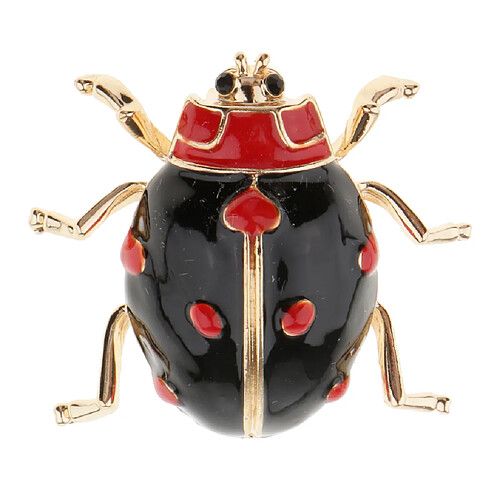 Émail coccinelle bug insecte broche broche femmes mode bijoux noir