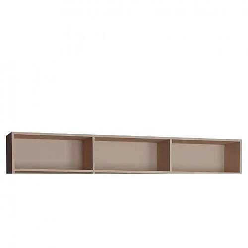 Inside 75 Surmeuble 3 niches de rangements pour lit escamotable horizontal 160 x 200 cm Hauteur 36 cm finition taupe mat