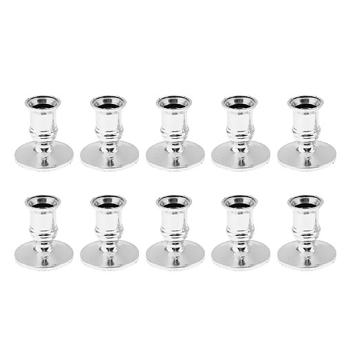 10pcs Pilier En Plastique Base De Bougie Chandelle électronique Base De Support De Bougie Argent