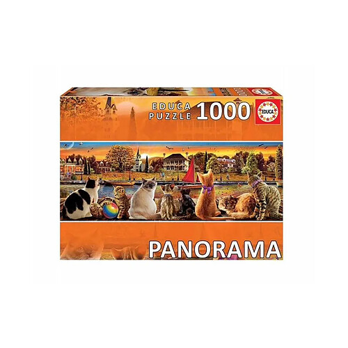 Educa Borras Educa Puzzle Animaux et Faune 1000 Pièces Panorama Chats sur le Quai Multicolore