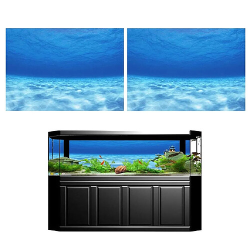 2 Pièces 3D Aquarium Univers Paysage Affiche Aquarium Fond 122x61cm