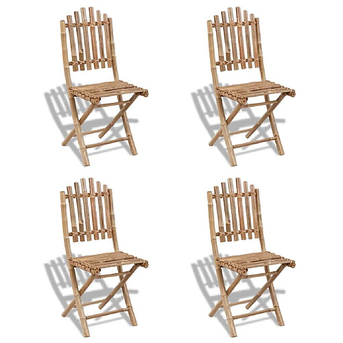 Maison Chic Lot de 4 Chaises pliables d'extérieur Bambou -GKD81418