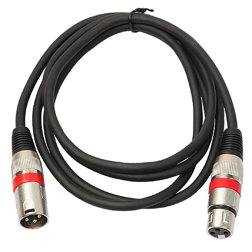 xlr mâle à femelle cordon audio pour microphone mélangeur noir et rouge 5 mètres