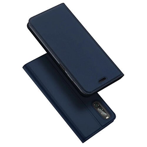 Etui en PU avec support et porte-cartes bleu foncé pour votre Sony Xperia 10 II