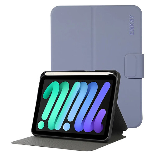 Etui en PU + TPU ENKAY fermoir magnétique, fonction d'éveil/veille automatique avec support violet pour votre iPad mini (2021)