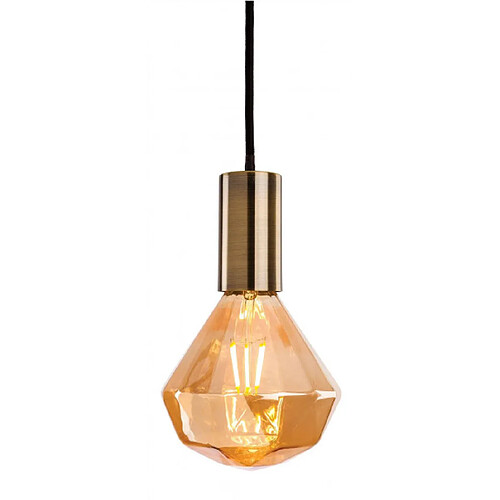 Luminaire Center Suspension Hudson Laiton antique 1 ampoule 21cm