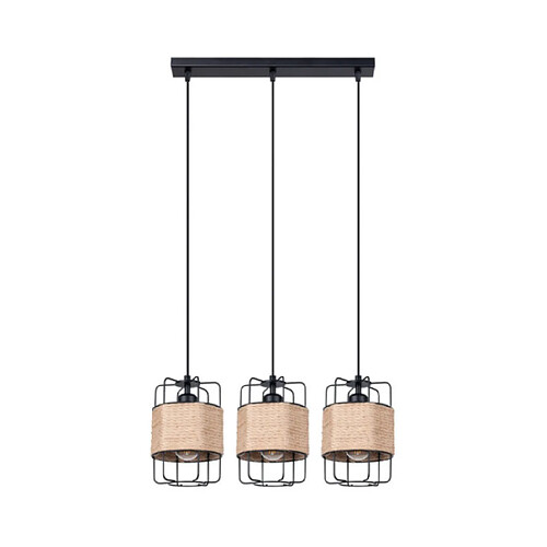 Luminaire Center Suspension Gizur Acier,Corde Noir