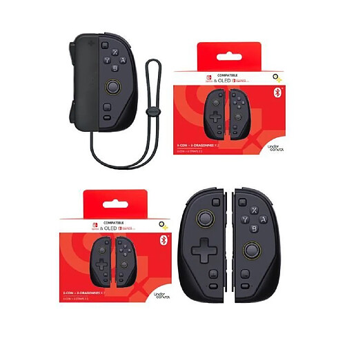 Under Control Joycons Manettes pour SWITCH Nintendo iiCon noires ANTRA + dragonnes V2