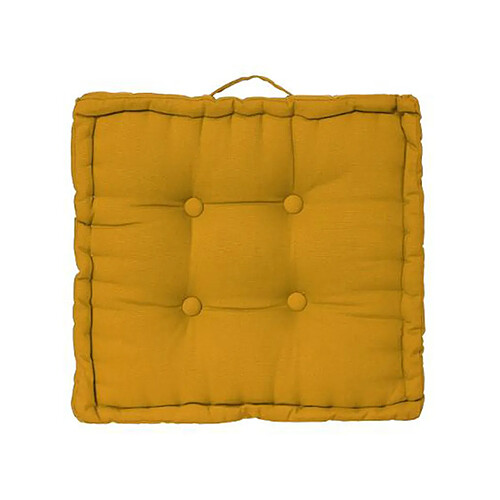 Atmosphera, Createur D'Interieur Coussin de sol 40x40 cm - Jaune ocre - Atmosphera