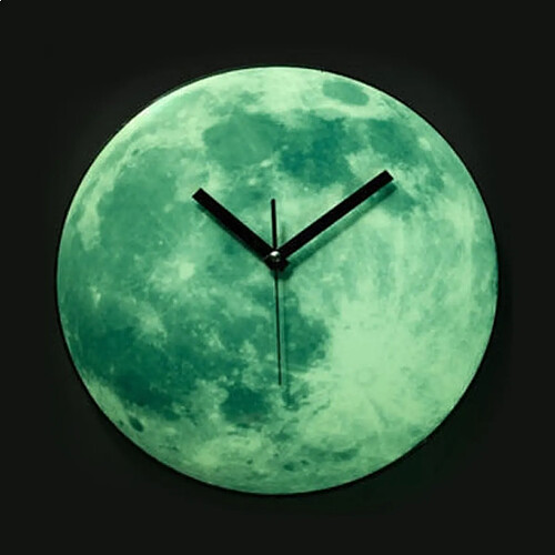 Totalcadeau Horloge murale forme de lune brillante