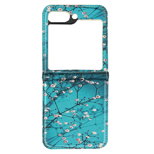 Avizar Coque Plum Blossom pour Samsung Galaxy Z Flip 5 Rigide revêtement simili cuir