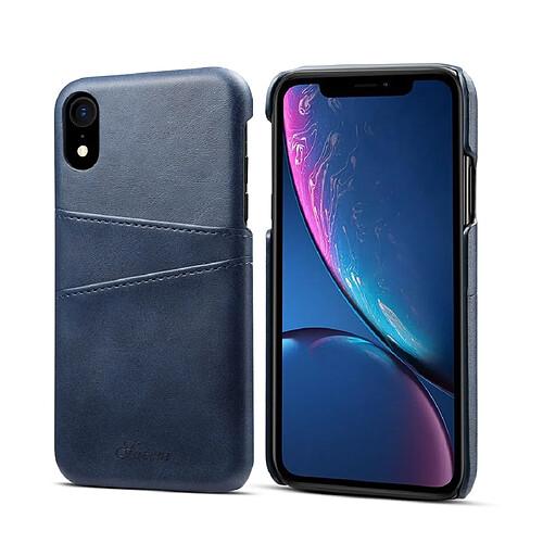 Wewoo Coque Souple Étui de protection Suteni Texture veau pour iPhone XR avec fentes cartes Bleu