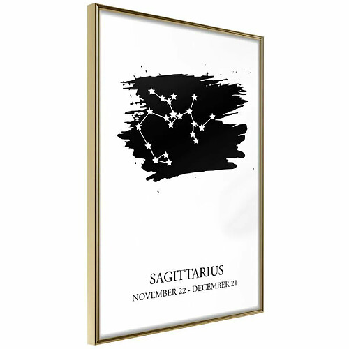 Paris Prix Affiche Murale Encadrée Zodiac Sagittarius I 40 x 60 cm Or