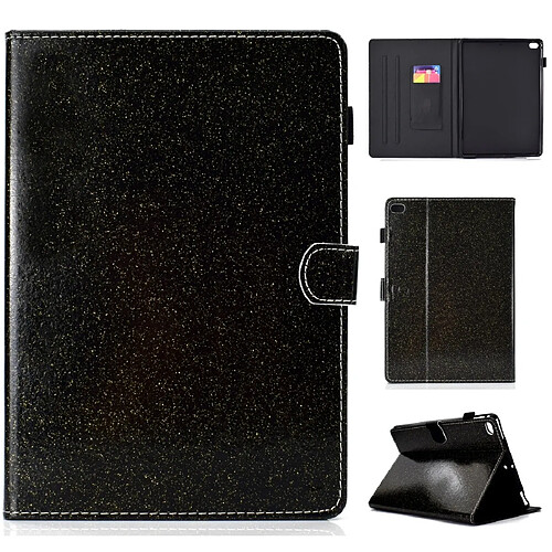 Wewoo Housse Coque Etui à rabat horizontal en cuir avec support et fente pour cartes iPad Air / Air 2 / iPad 9.7 vernis à paillettes noir