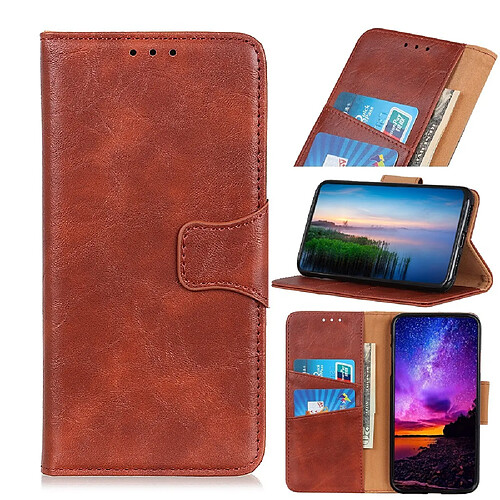 Etui en PU Cheval fou marron pour votre Xiaomi Redmi Note 9