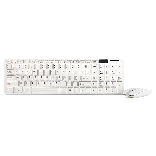 Universal (Blanc) Clavier et souris sans fil 2,4 GHz ultra-fins pour Mac, PC, ordinateur portable, tablette