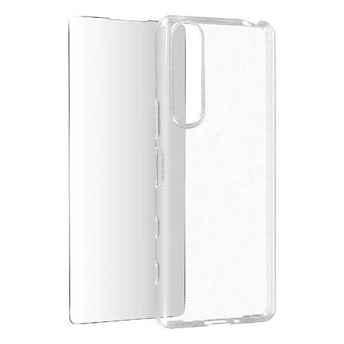 Avizar Coque XPeria 5 III Silicone Verre Trempé 9H Transparent transparente