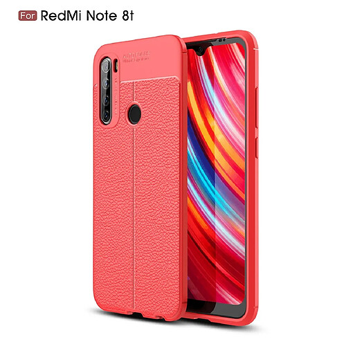 Wewoo Coque Souple Pour Xiaomi Redmi Note 8T Etui Antichoc TPU Litchi Rouge