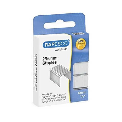 RAPESCO BOÎTE DE 2000 AGRAFES 26/6 MM ARGENT S2662MA3