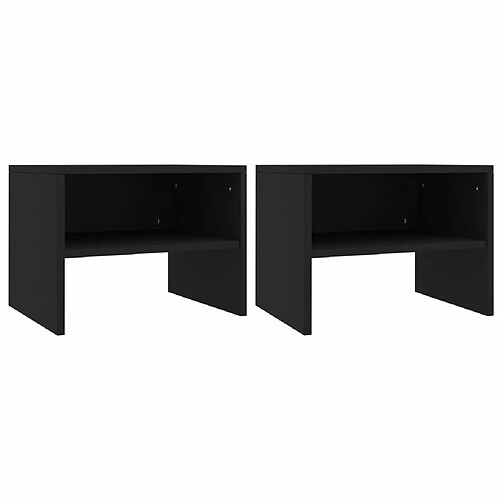 Maison Chic Lot de 2 Tables de chevet - Tables de Nuit Noir 40 x 30 x 30 cm Aggloméré