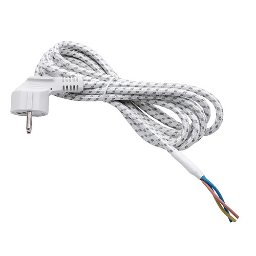 vhbw Câble électrique universel, connexion électrique pour fer à repasser (2.80m) - flexible, robuste avec prise de schuko et raccords de câbles