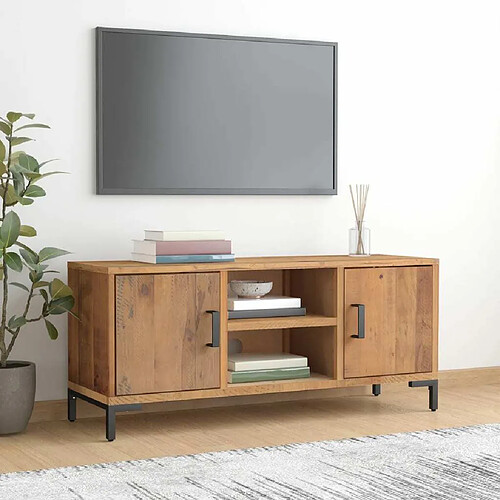 Maison Chic Meuble TV scandinave - Banc TV pour salon Marron 110x35x48 cm Bois de pin massif -MN49222