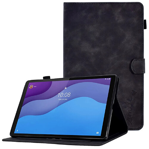 Etui en PU fermoir magnétique avec support, porte-cartes et porte-stylo pour votre Lenovo Tab M10 HD Gen 2 X306 10.1" - noir