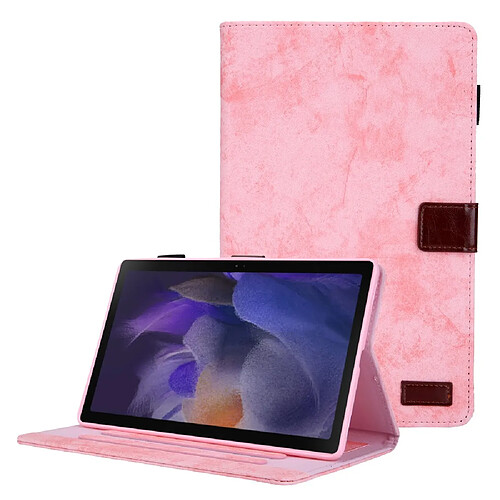 Etui en PU avec support et porte-carte rose pour votre Samsung Galaxy Tab A8 10.5 2021 SM-X200/X205