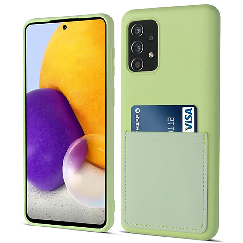 Coque en silicone antichoc avec porte-carte Matcha vert pour votre Samsung Galaxy A72 4G/5G