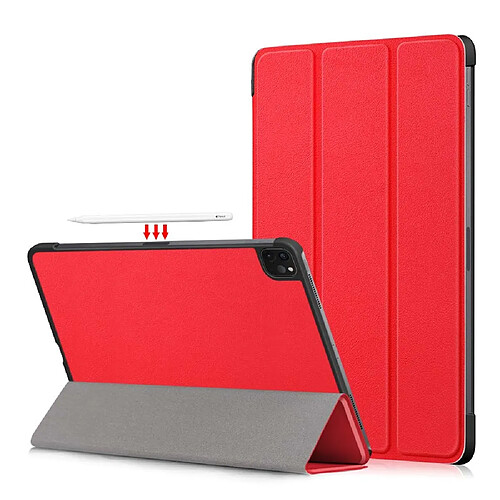 Etui en PU avec support tri-pliure rouge pour votre Apple iPad Pro 11 pouces (2021)/(2020)/(2018)/Air (2020)