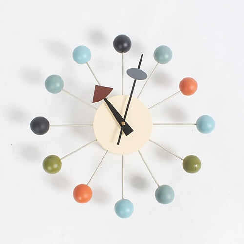 Wewoo Horloge murale Fond élégant Minimalis Circulaire Coloré Boules Candy Décoration Creative Ferris Wheel Clock