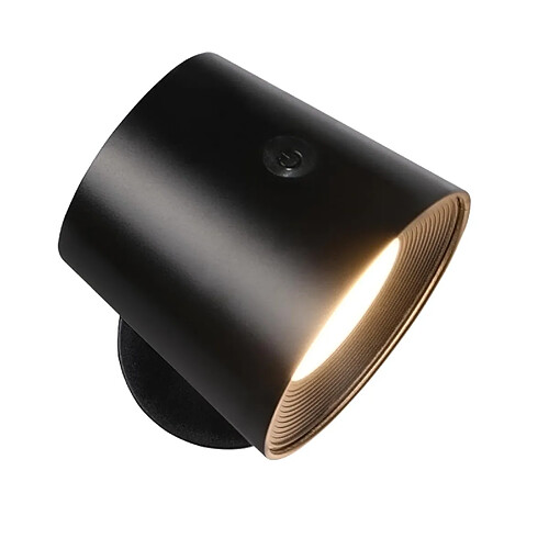 ZMH Applique LED salon noir batterie Contrôle tactile rotatif à 360° 3 niveaux de luminosité