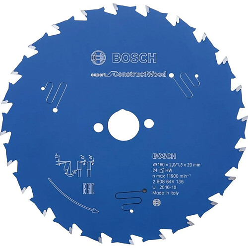 Lame de scie circulaire.Expert CW 160x2,0x20mm Z24 W+DBosch