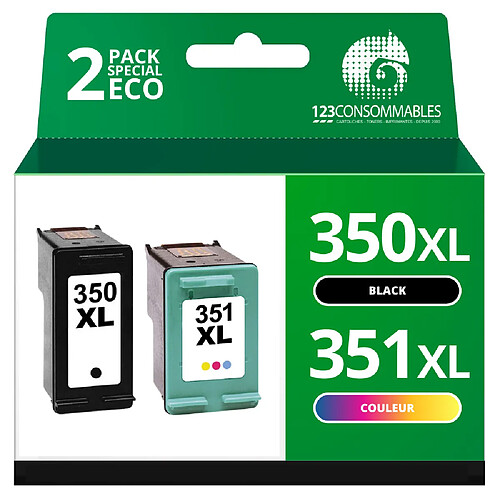 123Consommables Pack compatible avec HP 350XL 351XL noir et couleur