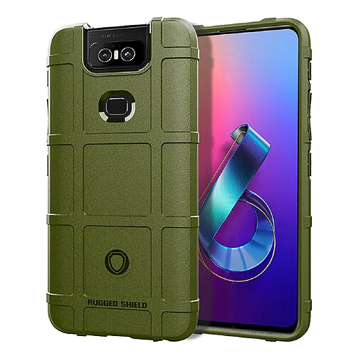 Coque en TPU carré bouclier vert pour votre Asus Zenfone 6 ZS630KL