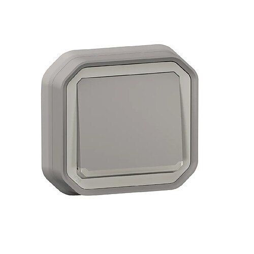 bouton poussoir - no - lumineux - gris - encastré - legrand plexo 069832l