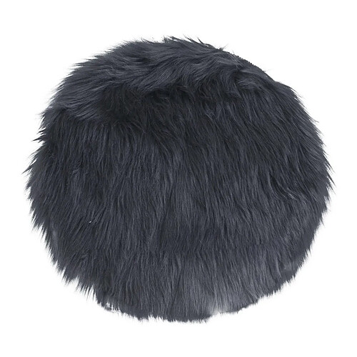 EPIKASA Pouf Lambskin, Gris, Polyester, 35x35x6,5 cm