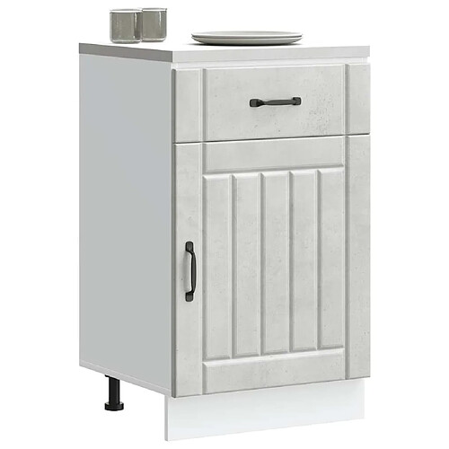 vidaXL Armoire de cuisine Lucca gris béton bois ingénierie