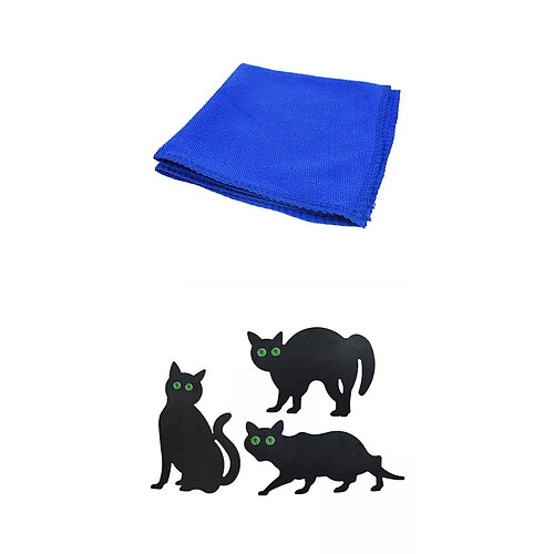 Lot de 3 Statues Dissuasives En Forme de Chat Noir Garden Scare