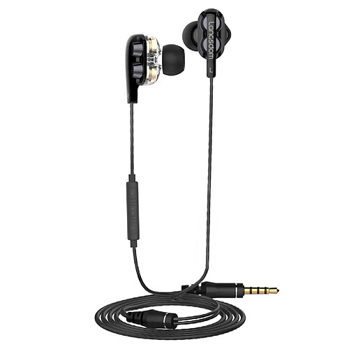 Wewoo Écouteur Bluetooth Langsdom Double bobine mobile avec casque de blé noir