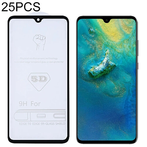 Wewoo Film de verre trempé de plein écran de 25 PCS 9H 5D avec colle pour Huawei Mate 20