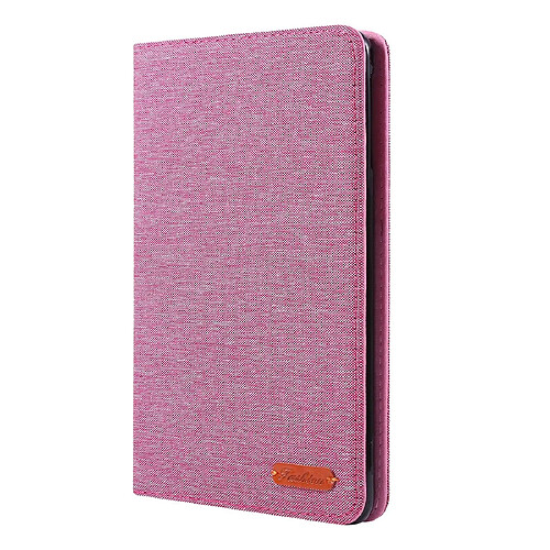 Wewoo Housse Étui Coque Pour iPad Mini 4/3/2/1 Cloth Teature Etui en cuir avec rabat horizontal et porte-cartes rose