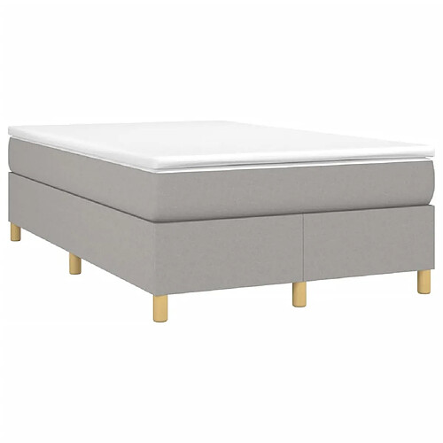 Maison Chic Lit adulte- Lit + matelas,Sommier à lattes de lit et matelas gris clair 120x190 cm tissu -GKD93930