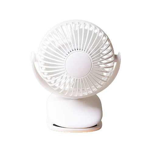 Ventilateur USB Muet Vent Naturel Rechargeable Clip de Bureau d'été sur Mini Ventilateur Portable pour Dortoir-Blanc