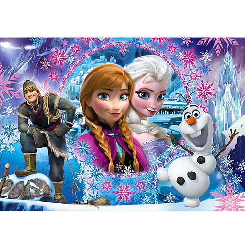 Clementoni Puzzle 104 pièces Glitter : La Reines des Neiges Frozen