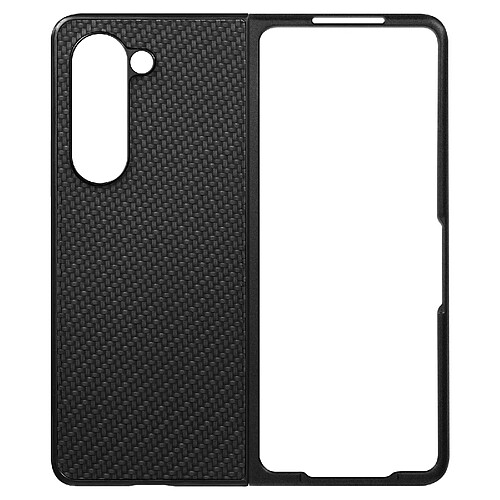 Avizar Coque pour Samsung Galaxy Z Fold 5 Style Carbone Conception 2 parties Noir