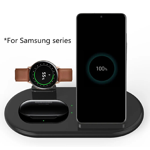 Universal Chargeur sans fil noir Qi charge support Samsung Buds S8 S9 S10 S20 Plus Note 910 pour 11 x XS XR montre