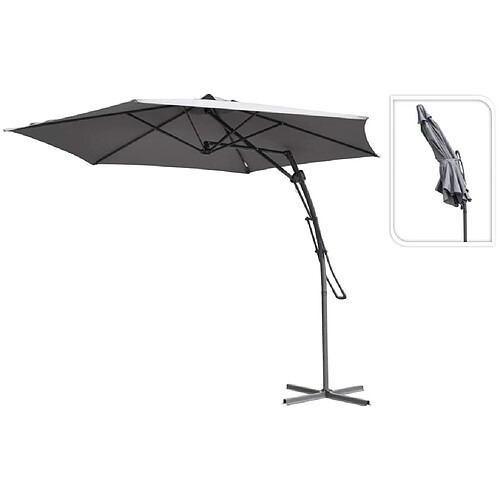 ProGarden Parasol de jardin en porte-à-faux gris 300 cm